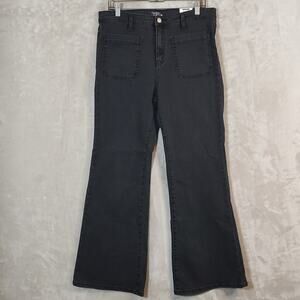 Women's Black Flare Jeans High-Rise Size 14 Patch Pockets by Time Brand Tru  NWT